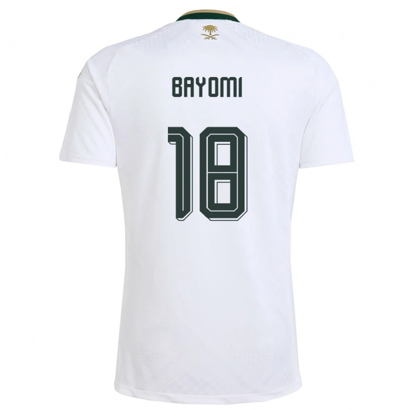 Danxen Women Saudi Arabia Faisal Bayomi #18 White Green Gold Away Jersey 26-28 T-Shirt