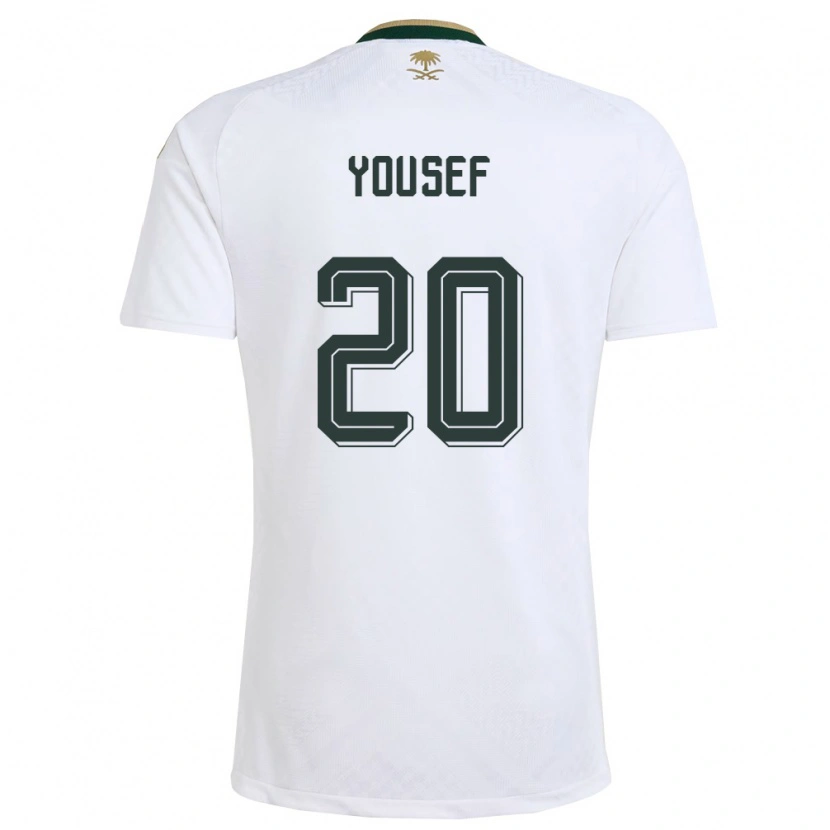 Danxen Women Saudi Arabia Fares Yousef #20 White Green Gold Away Jersey 26-28 T-Shirt