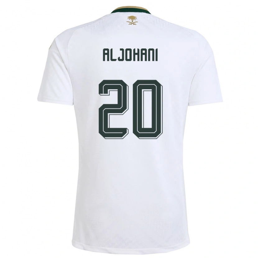 Danxen Women Saudi Arabia Ziyad Aljohani #20 White Green Gold Away Jersey 26-28 T-Shirt