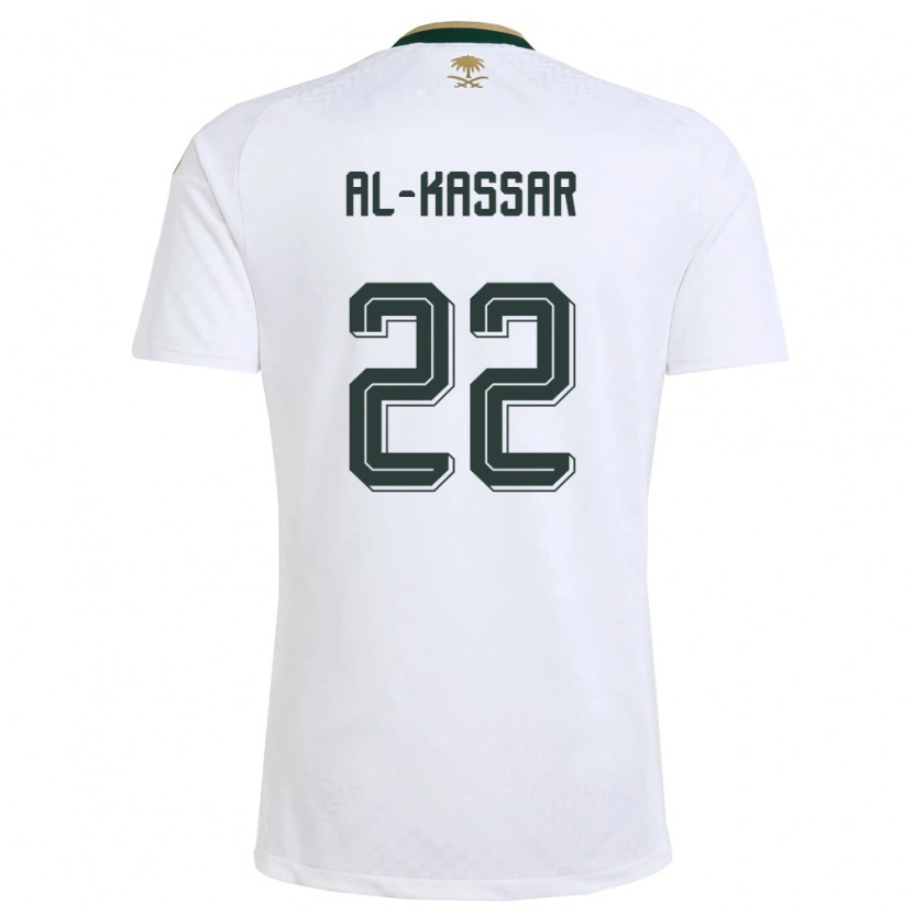 Danxen Women Saudi Arabia Ahmed Al-Kassar #22 White Green Gold Away Jersey 26-28 T-Shirt