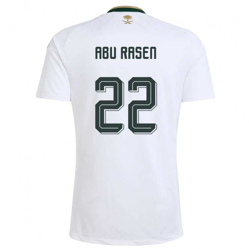 Danxen Women Saudi Arabia Ahmad Abu Rasen #22 White Green Gold Away Jersey 26-28 T-Shirt