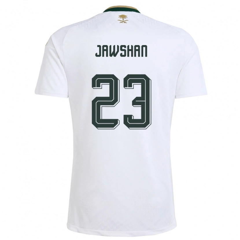 Danxen Women Saudi Arabia Yazeed Jawshan #23 White Green Gold Away Jersey 26-28 T-Shirt