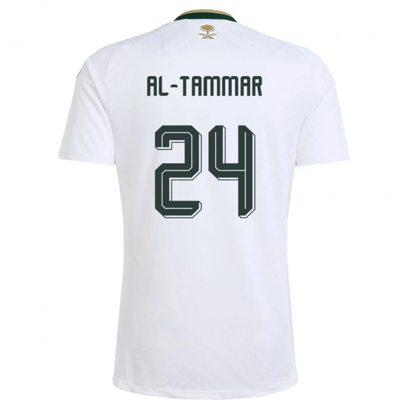 Danxen Women Saudi Arabia Abdulaziz Al-Tammar #24 White Green Gold Away Jersey 26-28 T-Shirt