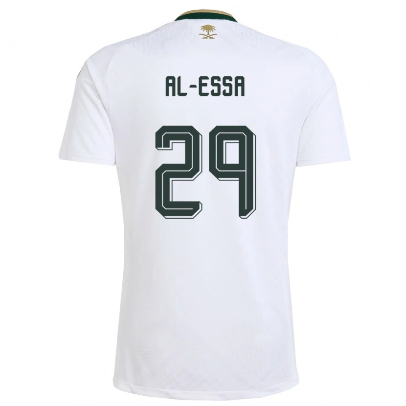 Danxen Women Saudi Arabia Ali Al-Essa #29 White Green Gold Away Jersey 26-28 T-Shirt