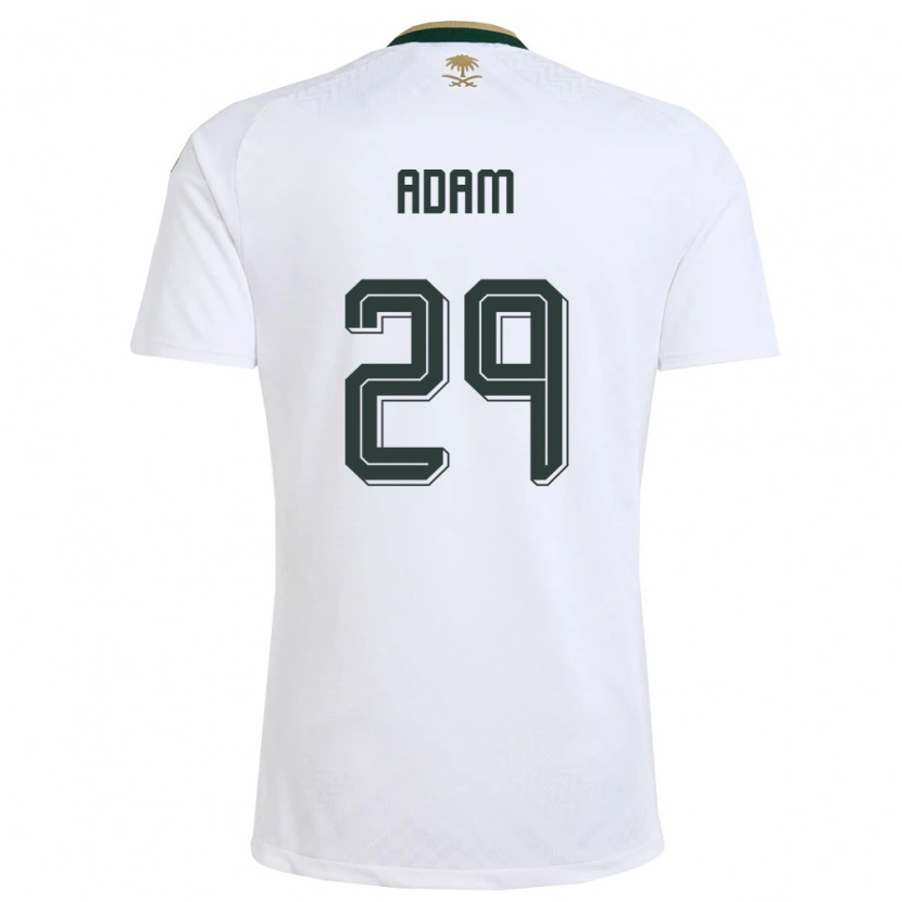 Danxen Women Saudi Arabia Hamed Adam #29 White Green Gold Away Jersey 26-28 T-Shirt