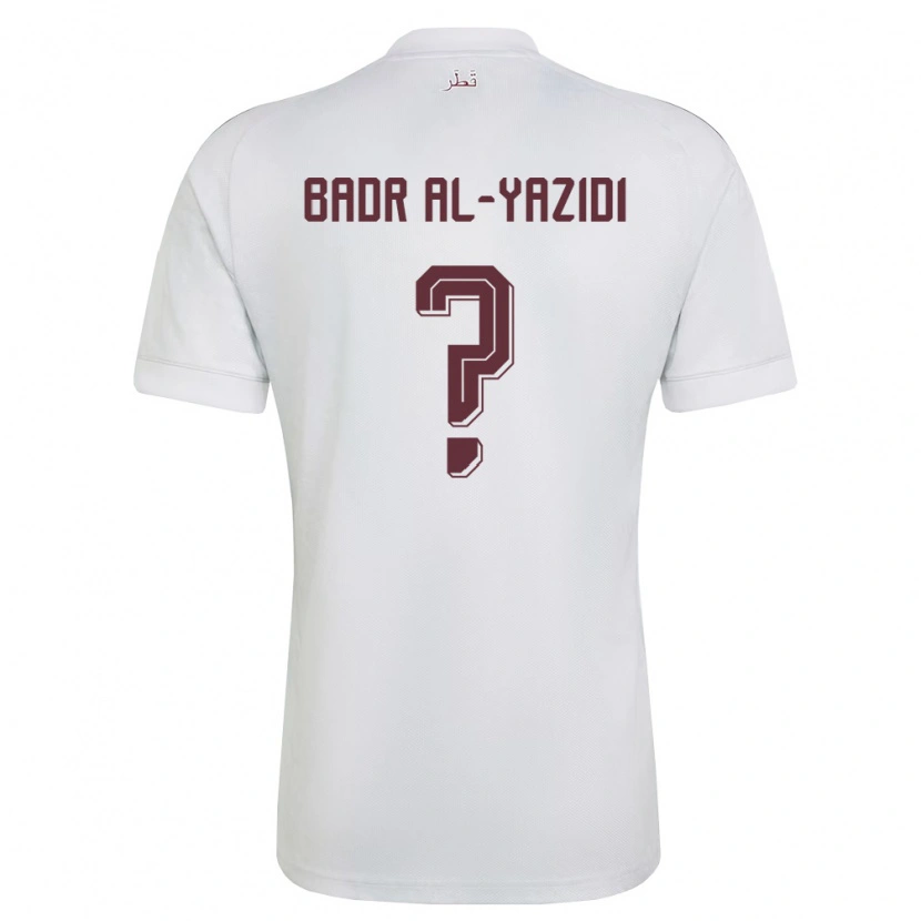 Danxen Women Qatar Abdullah Badr Al-Yazidi #0 White Burgundy Away Jersey 26-28 T-Shirt