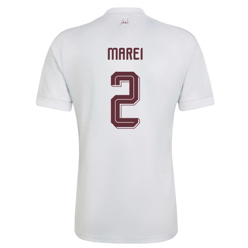 Danxen Women Qatar Yousef Marei #2 White Burgundy Away Jersey 26-28 T-Shirt