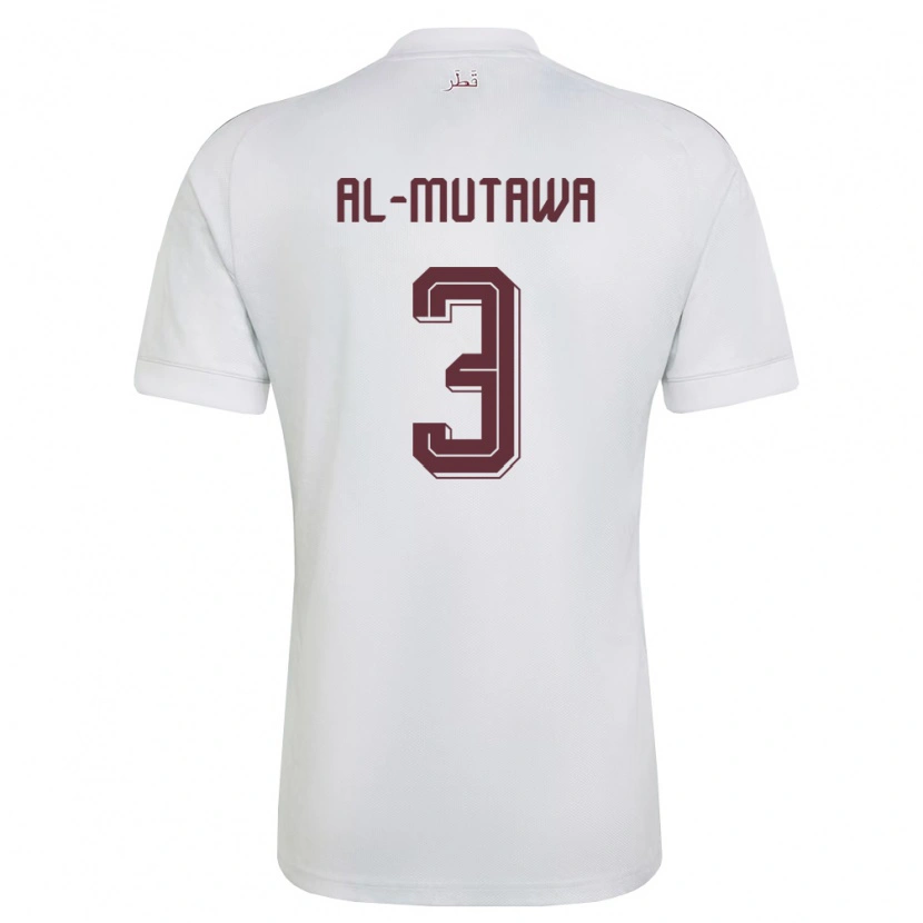 Danxen Women Qatar Abdulaziz Al-Mutawa #3 White Burgundy Away Jersey 26-28 T-Shirt