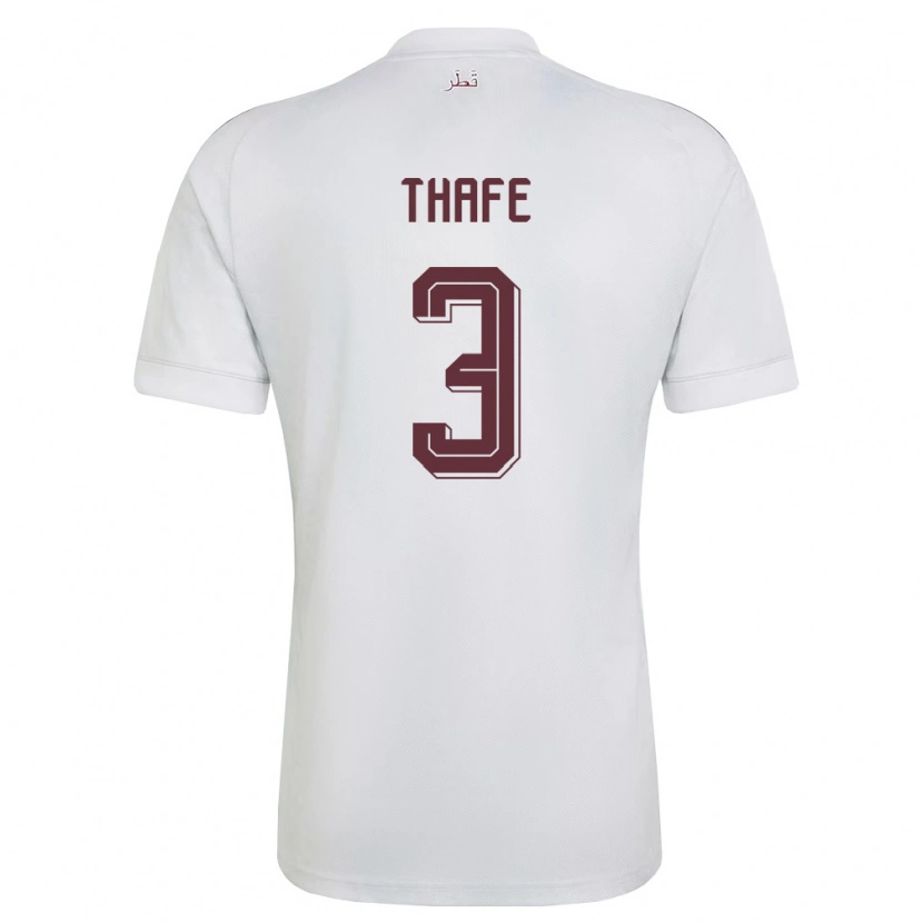 Danxen Women Qatar Tariq Mohd Nader Thafe #3 White Burgundy Away Jersey 26-28 T-Shirt