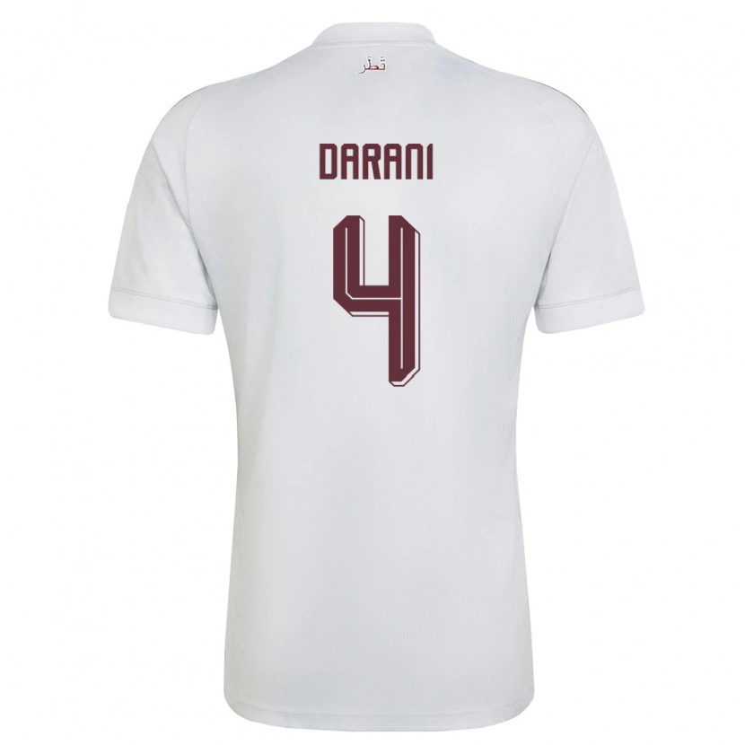 Danxen Women Qatar Sami Darani #4 White Burgundy Away Jersey 26-28 T-Shirt
