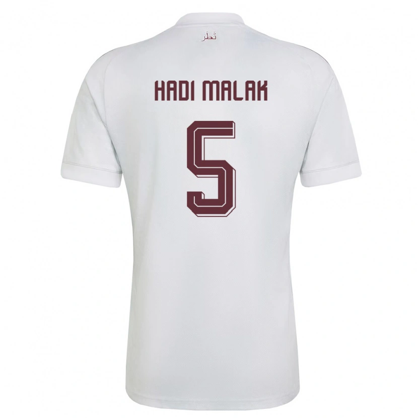 Danxen Women Qatar Karam Malak #5 White Burgundy Away Jersey 26-28 T-Shirt