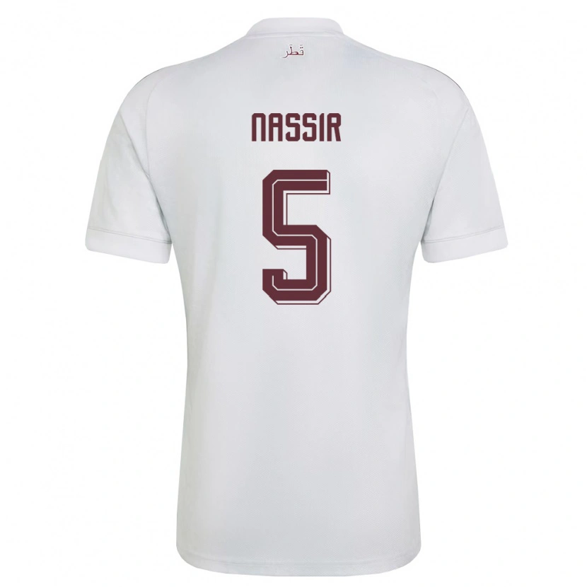 Danxen Women Qatar Taha Nassir #5 White Burgundy Away Jersey 26-28 T-Shirt