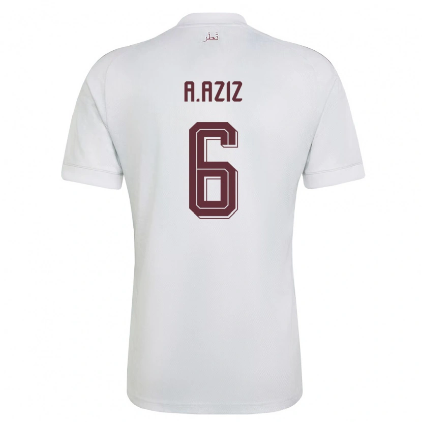 Danxen Women Qatar Abdulaziz Hatim #6 White Burgundy Away Jersey 26-28 T-Shirt