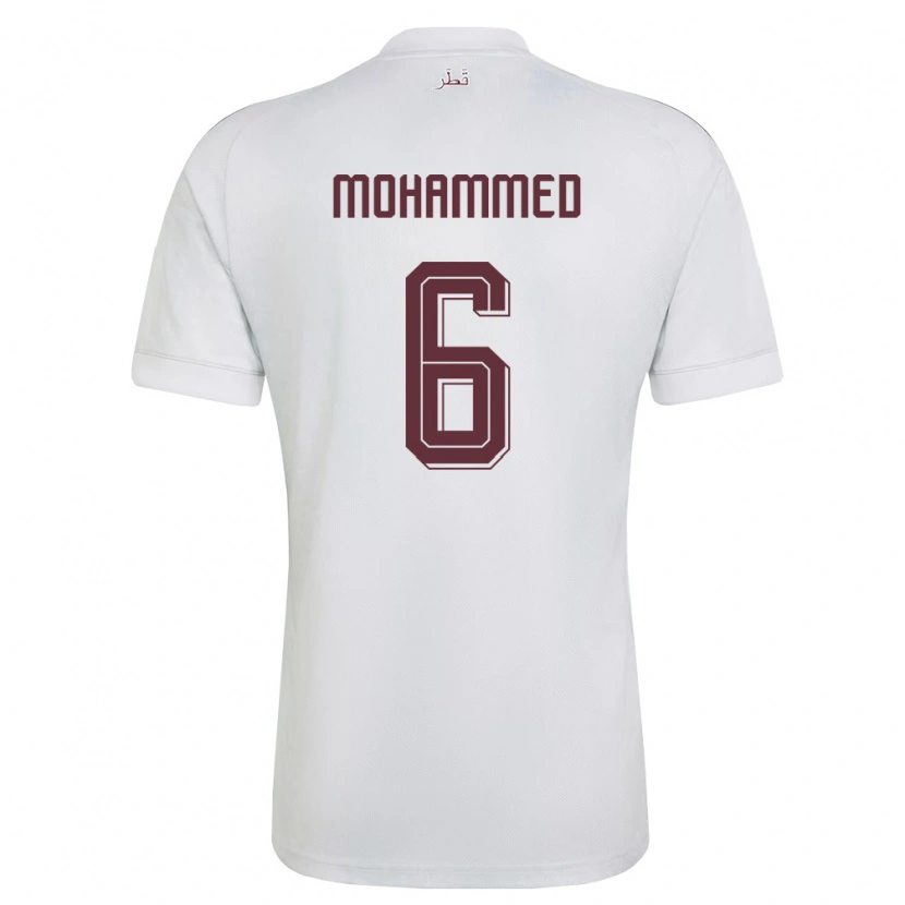 Danxen Women Qatar Abdulaziz Mohammed #6 White Burgundy Away Jersey 26-28 T-Shirt