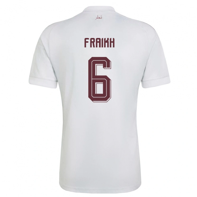 Danxen Women Qatar Adam Friakh #6 White Burgundy Away Jersey 26-28 T-Shirt