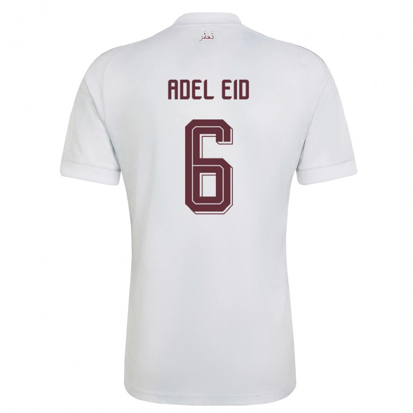 Danxen Women Qatar Bassam Adel Eid #6 White Burgundy Away Jersey 26-28 T-Shirt