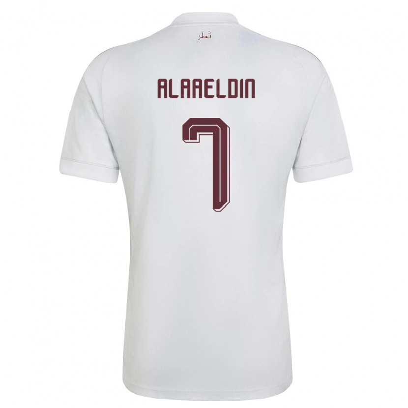 Danxen Women Qatar Ahmed Alaaeldin #7 White Burgundy Away Jersey 26-28 T-Shirt