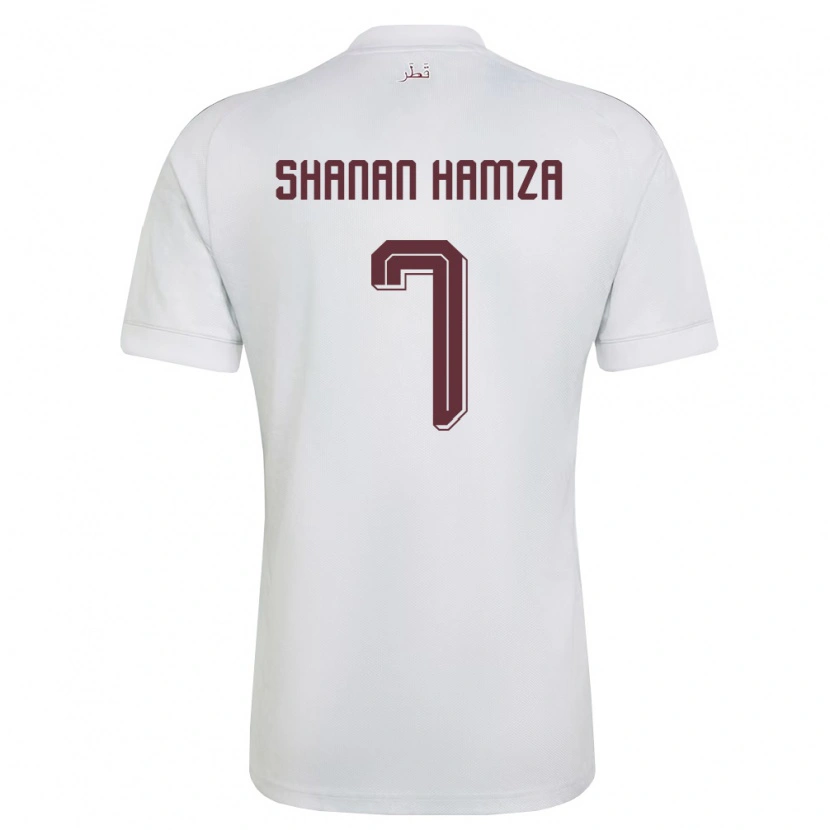 Danxen Women Qatar Mubarak Shanan Hamza #7 White Burgundy Away Jersey 26-28 T-Shirt