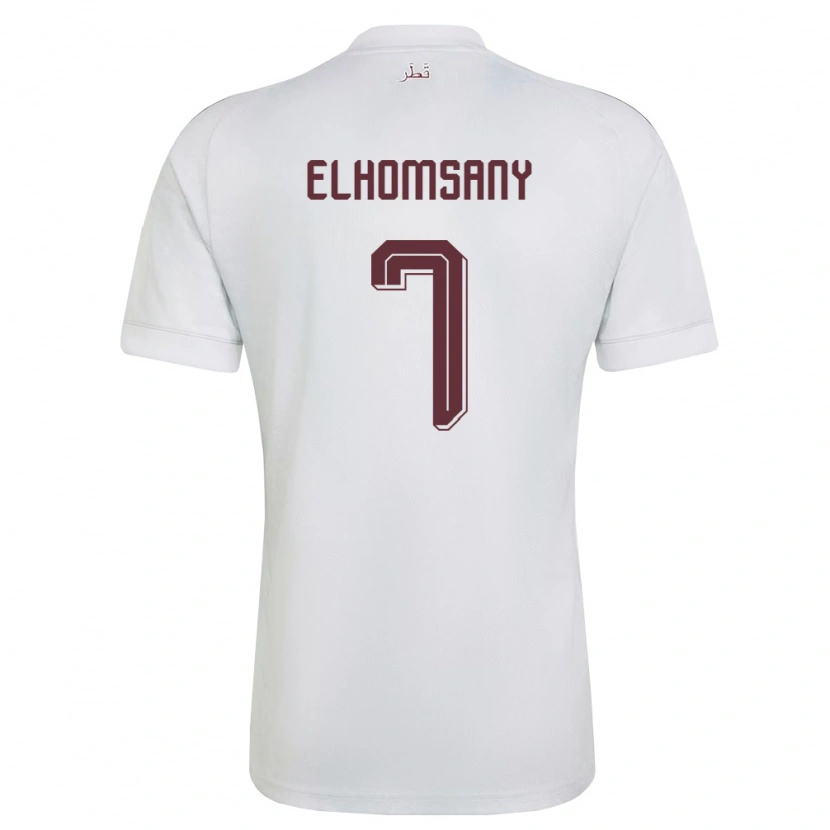 Danxen Women Qatar Yasmeen Elhomsany #7 White Burgundy Away Jersey 26-28 T-Shirt