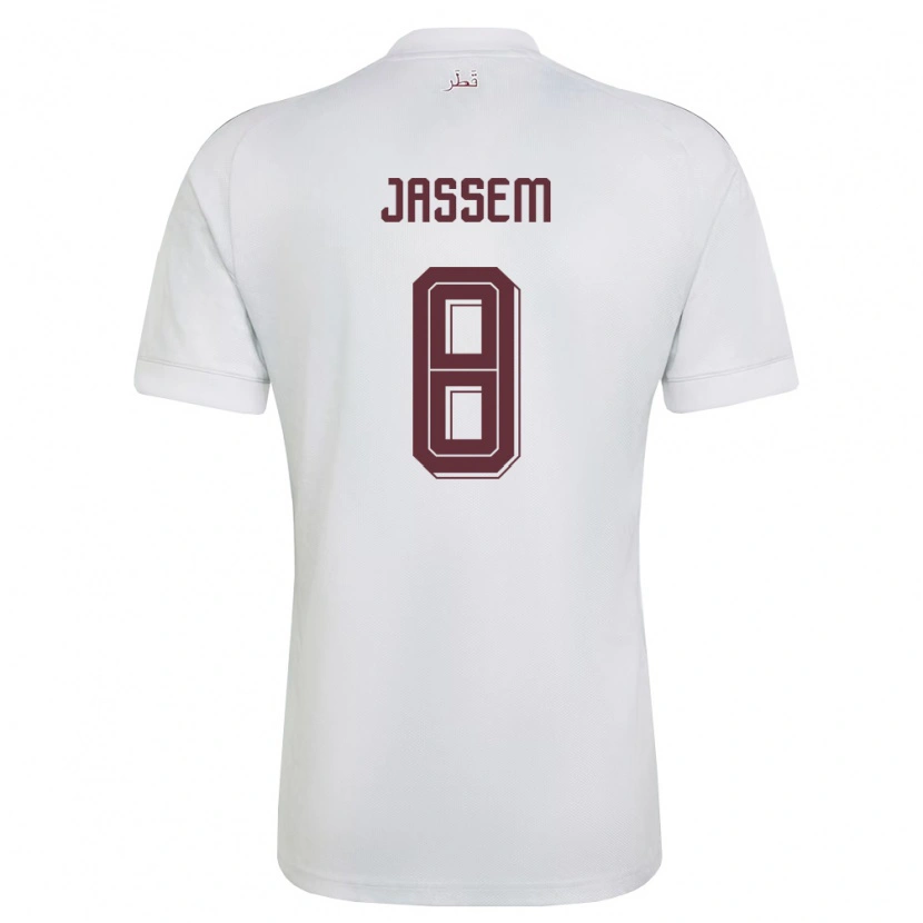 Danxen Women Qatar Jassem Gaber #8 White Burgundy Away Jersey 26-28 T-Shirt