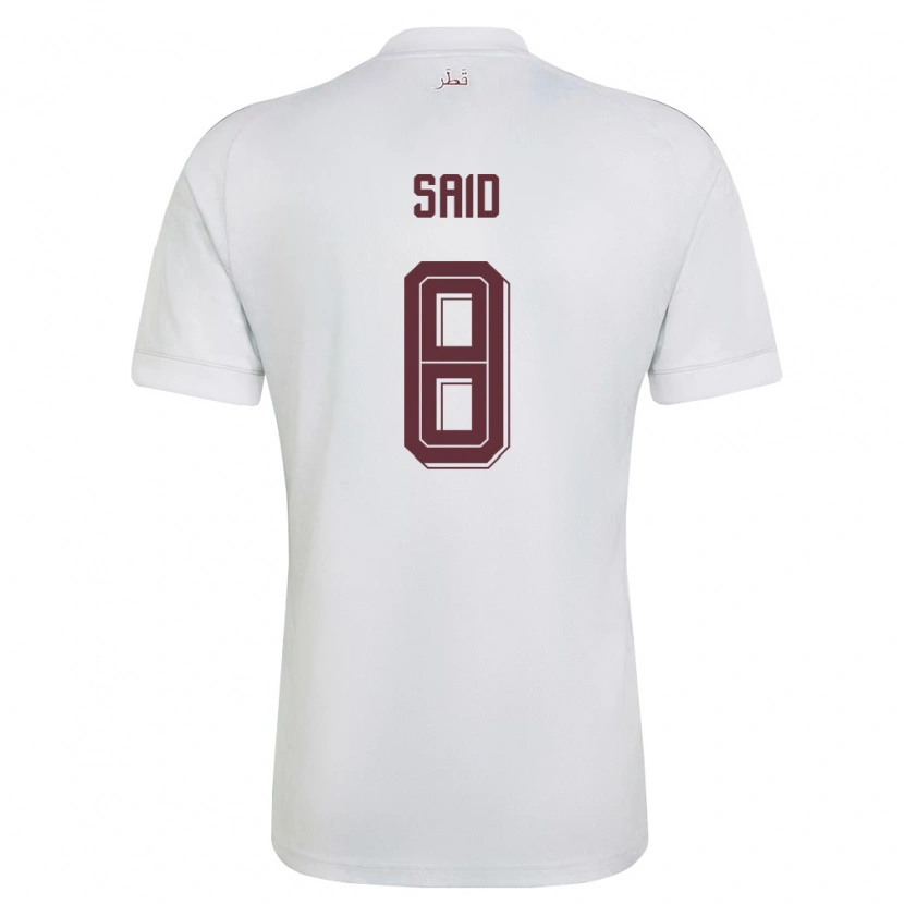 Danxen Women Qatar Fares Said #8 White Burgundy Away Jersey 26-28 T-Shirt