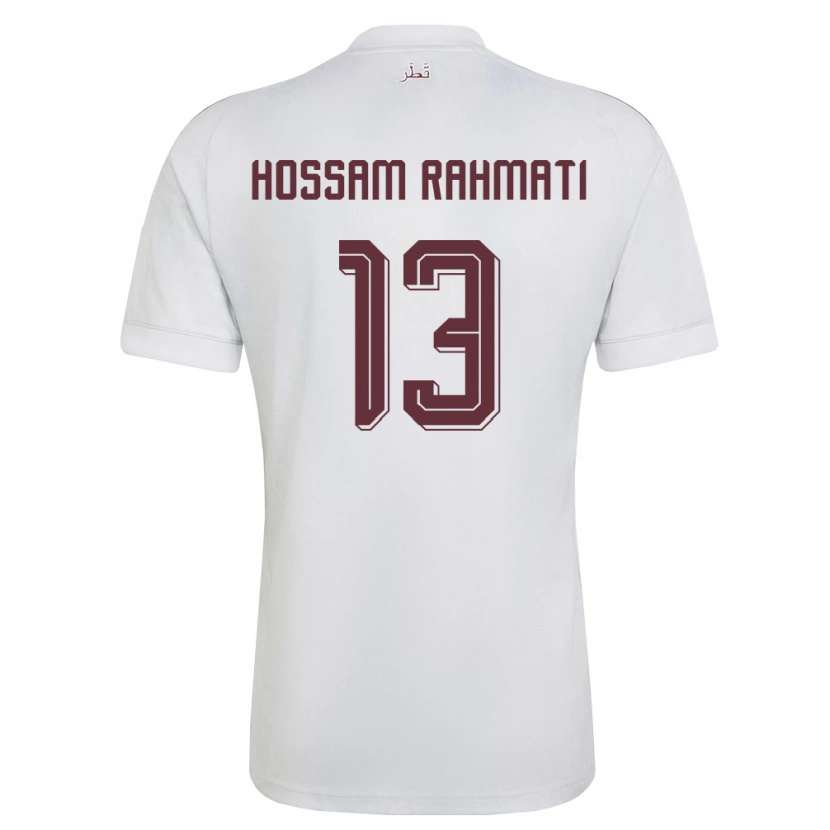 Danxen Women Qatar Khaled Hossam Rahmati #13 White Burgundy Away Jersey 26-28 T-Shirt