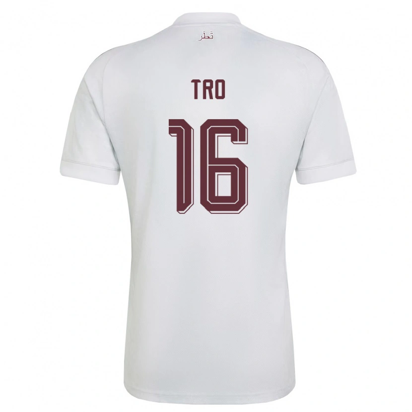 Danxen Women Qatar Jaedon Tro #16 White Burgundy Away Jersey 26-28 T-Shirt