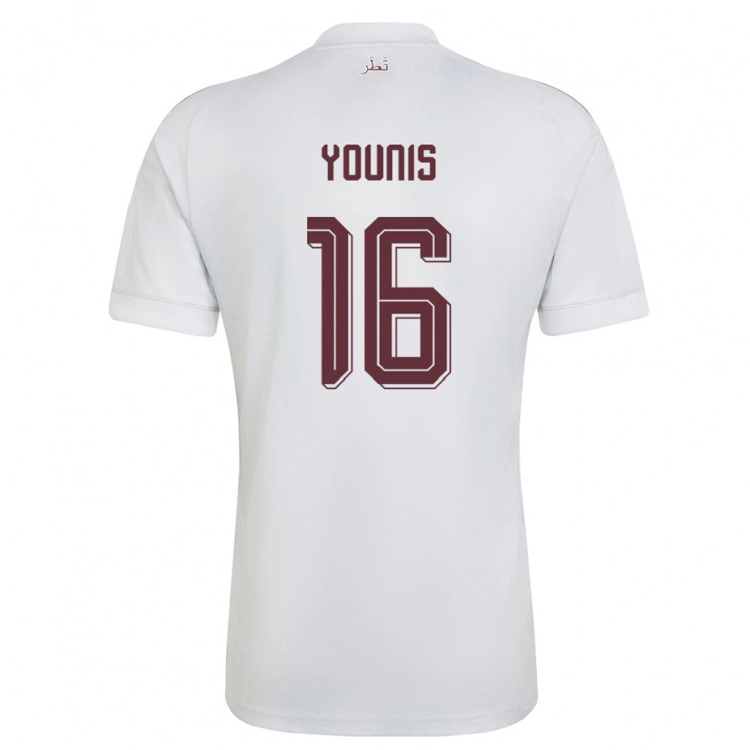 Danxen Women Qatar Abdelaziz El Hamaida #16 White Burgundy Away Jersey 26-28 T-Shirt