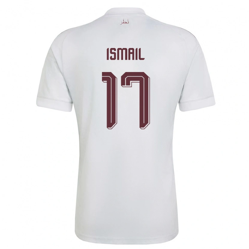 Danxen Women Qatar Ismail Mohamad #17 White Burgundy Away Jersey 26-28 T-Shirt