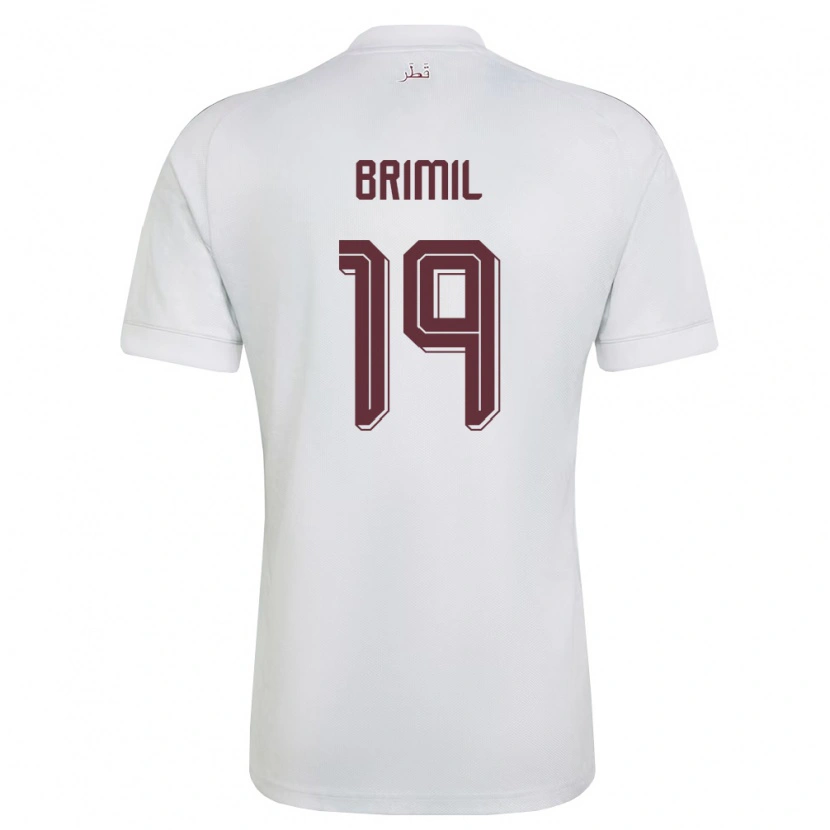 Danxen Women Qatar Marwan Brimil #19 White Burgundy Away Jersey 26-28 T-Shirt