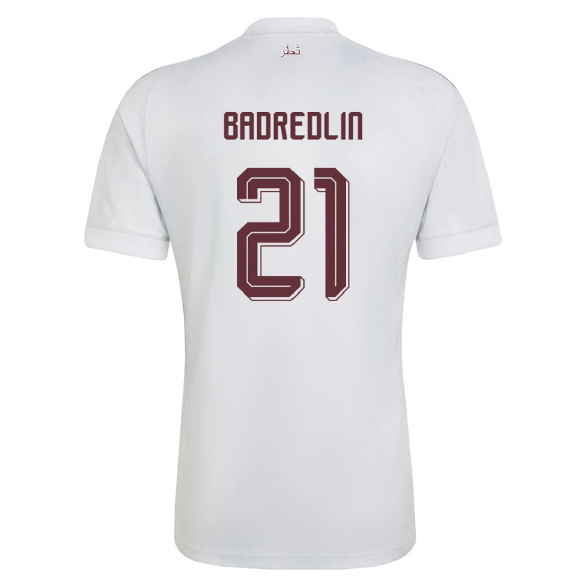 Danxen Women Qatar Marwan Badredlin #21 White Burgundy Away Jersey 26-28 T-Shirt