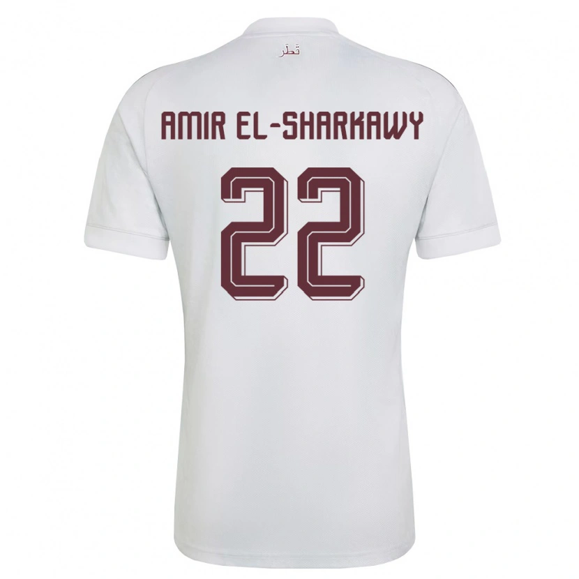 Danxen Women Qatar Galal Amir El-Sharkawy #22 White Burgundy Away Jersey 26-28 T-Shirt