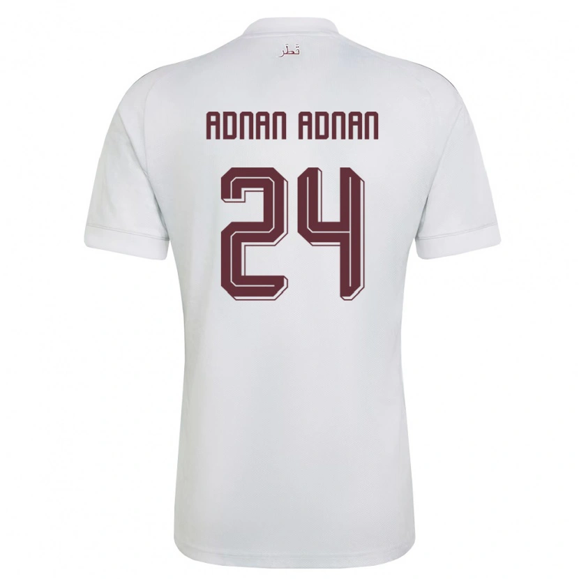 Danxen Women Qatar Adham Adnan Adnan #24 White Burgundy Away Jersey 26-28 T-Shirt