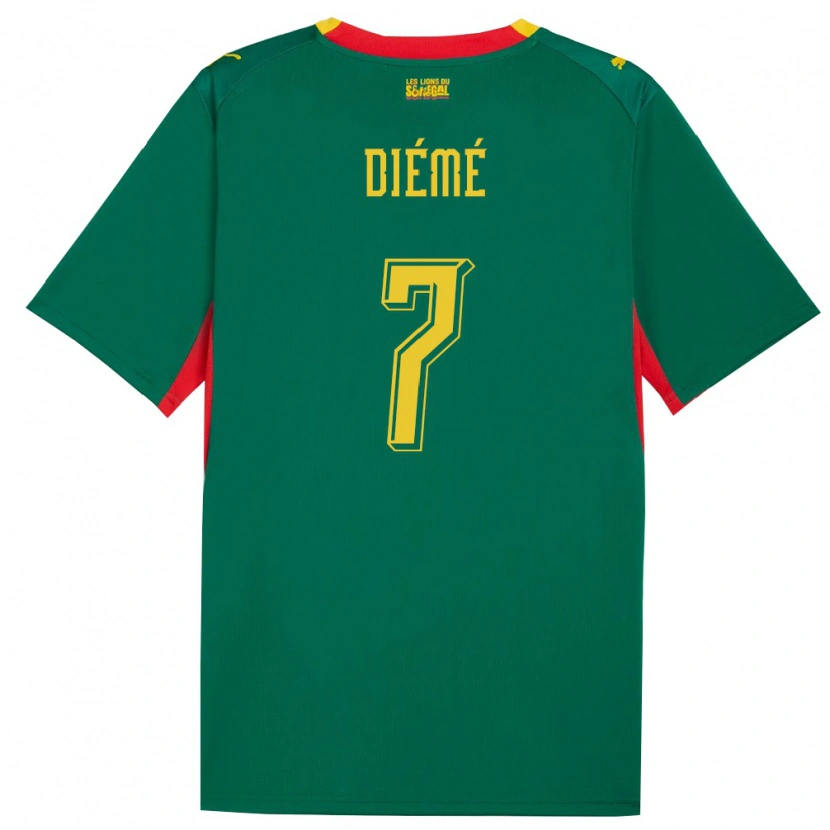 Danxen Women Senegal Yaya Diémé #7 Green Yellow Red Away Jersey 26-28 T-Shirt
