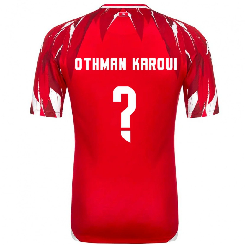 Danxen Women Tunisia Mohamed Othman Karoui #0 Red White Away Jersey 26-28 T-Shirt