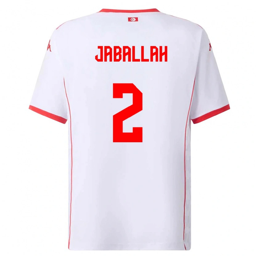 Danxen Women Tunisia Youssef Jaballah #2 White Red Away Jersey 26-28 T-Shirt