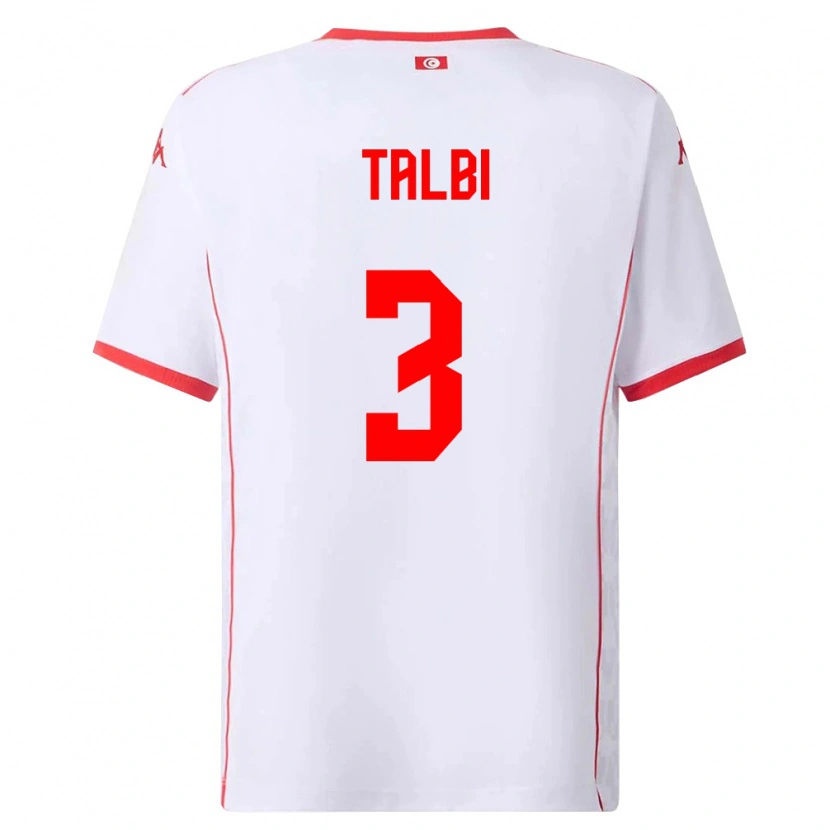 Danxen Women Tunisia Montassar Talbi #3 White Red Away Jersey 26-28 T-Shirt