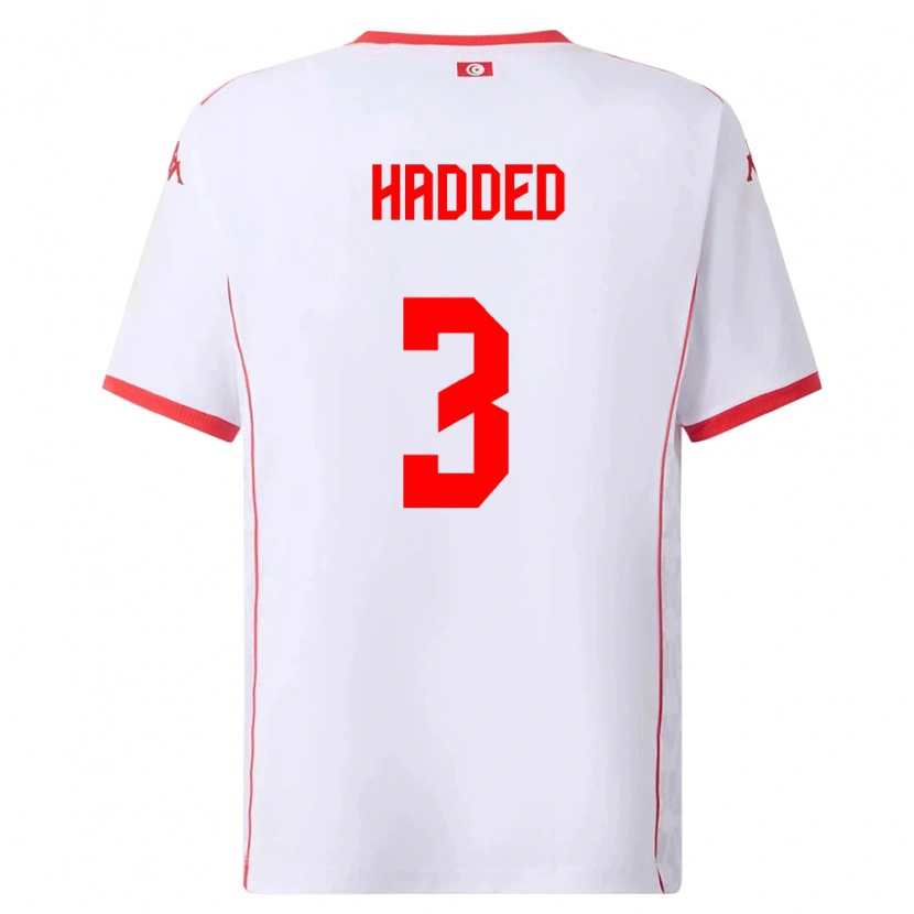 Danxen Women Tunisia Rayen Hadded #3 White Red Away Jersey 26-28 T-Shirt