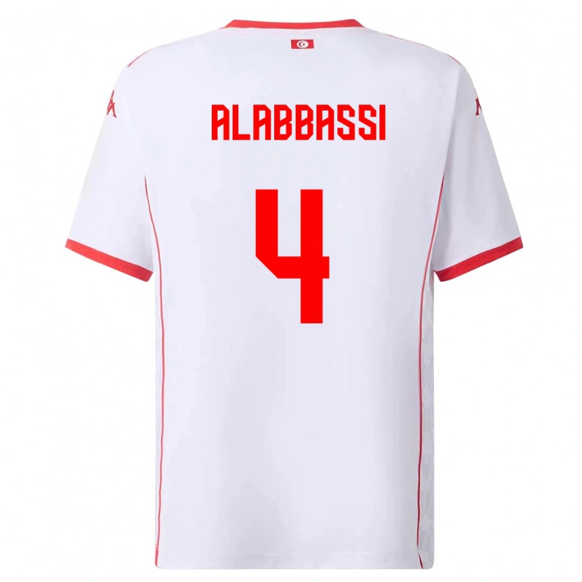 Danxen Women Tunisia Chaima Alabbassi #4 White Red Away Jersey 26-28 T-Shirt