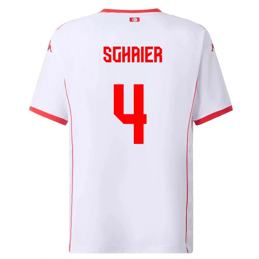 Danxen Women Tunisia Makrem Sghaier #4 White Red Away Jersey 26-28 T-Shirt