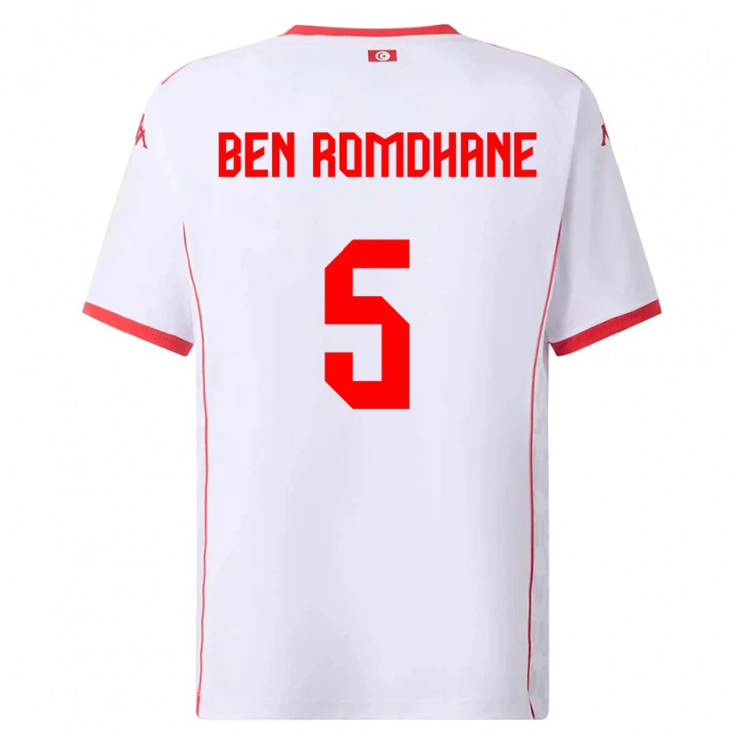Danxen Women Tunisia Mohamed Ali Ben Romdhane #5 White Red Away Jersey 26-28 T-Shirt