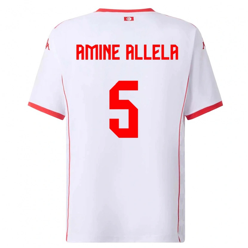 Danxen Women Tunisia Mohamed Amine Allela #5 White Red Away Jersey 26-28 T-Shirt