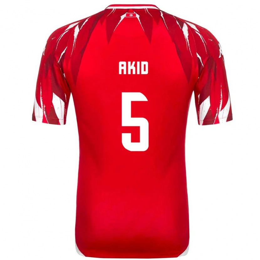 Danxen Women Tunisia Abdessalem Akid #5 Red White Away Jersey 26-28 T-Shirt