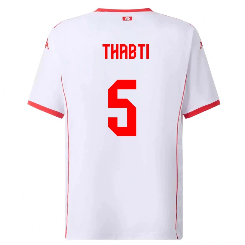 Danxen Women Tunisia Moncef Thabti #5 White Red Away Jersey 26-28 T-Shirt