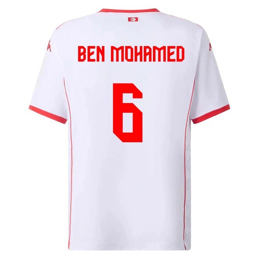 Danxen Women Tunisia Amir Ben Mohamed #6 White Red Away Jersey 26-28 T-Shirt