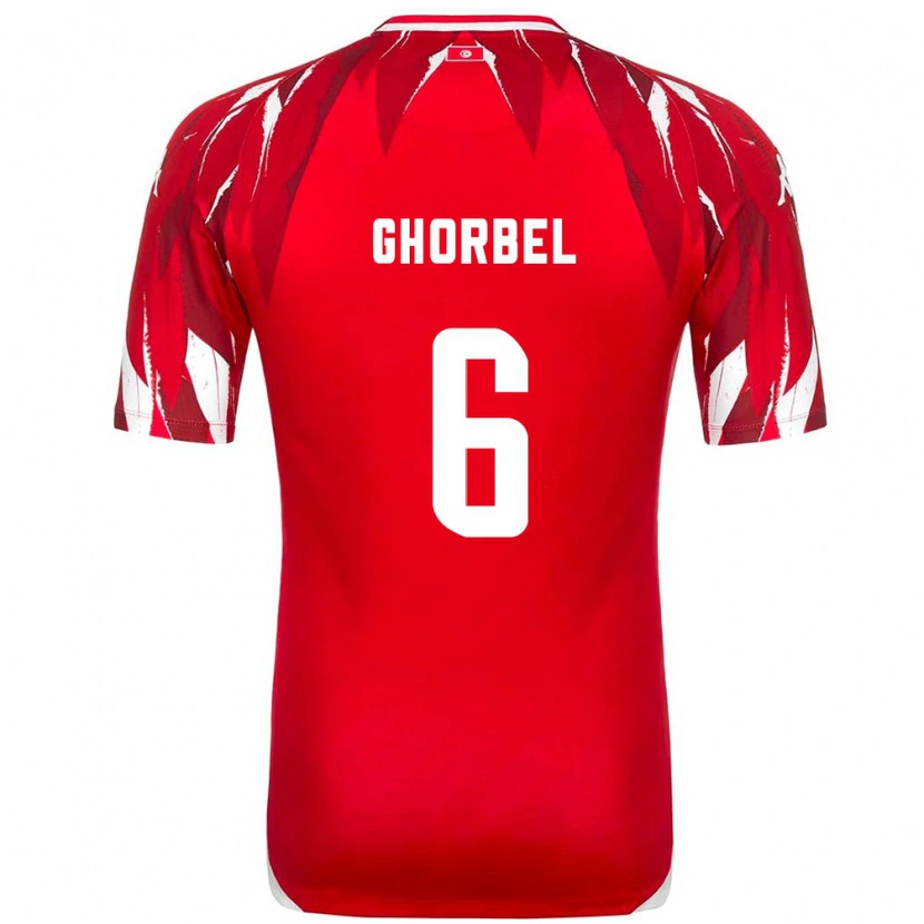 Danxen Women Tunisia Mahmoud Ghorbel #6 Red White Away Jersey 26-28 T-Shirt