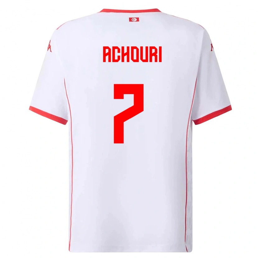Danxen Women Tunisia Elias Achouri #7 White Red Away Jersey 26-28 T-Shirt