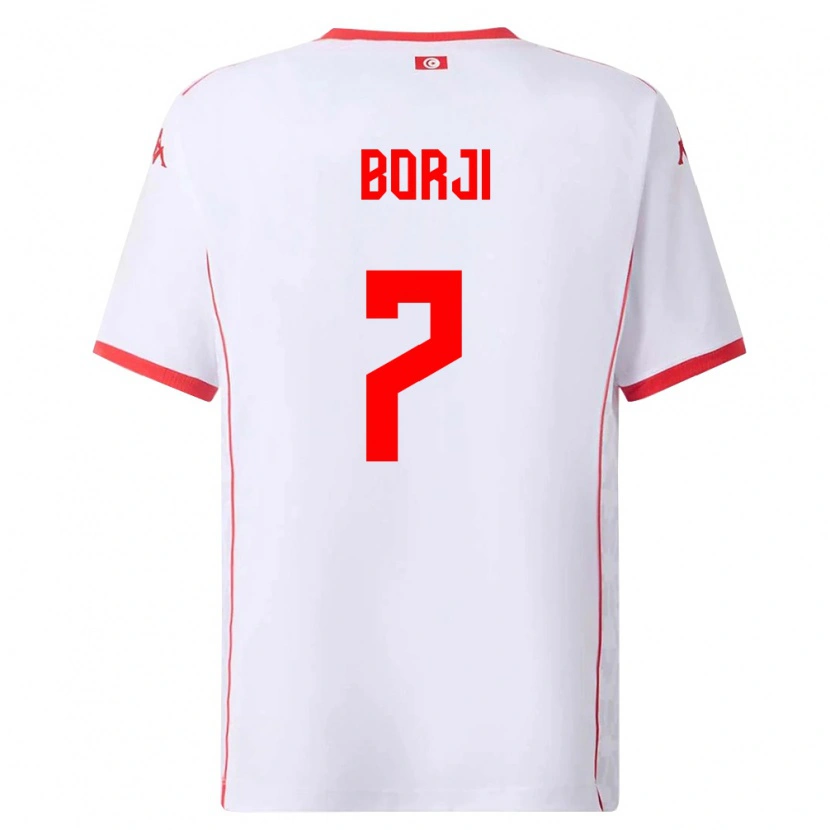 Danxen Women Tunisia Adem Borji #7 White Red Away Jersey 26-28 T-Shirt