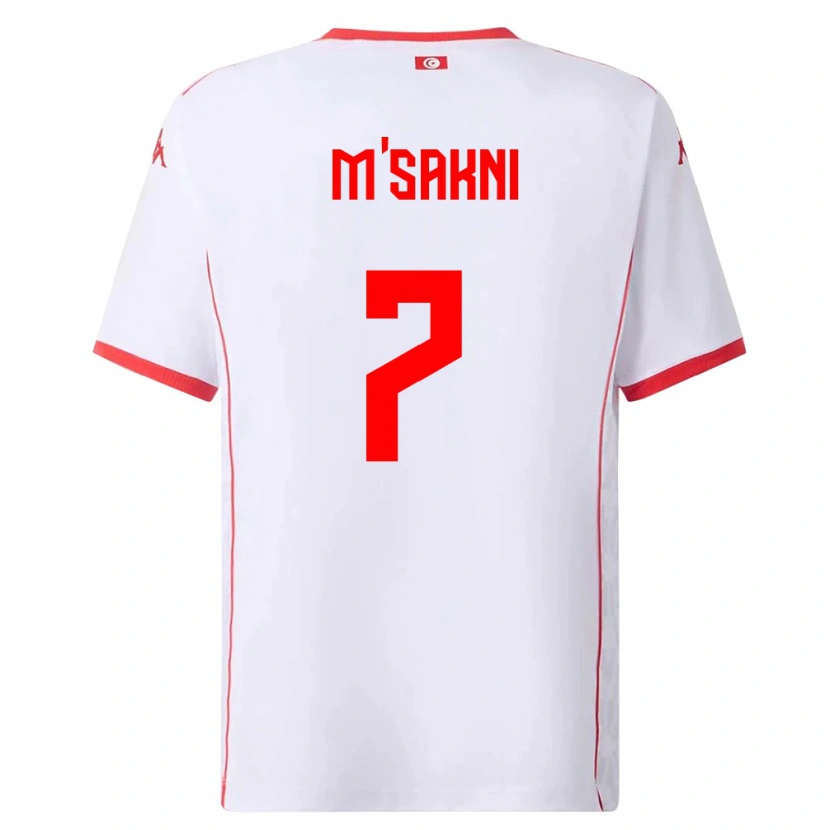Danxen Women Tunisia Youssef M Sakni #7 White Red Away Jersey 26-28 T-Shirt
