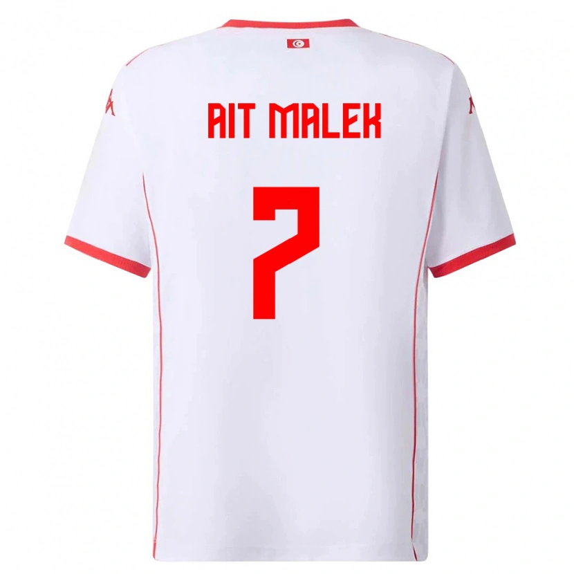 Danxen Women Tunisia Bilel Aït Malek #7 White Red Away Jersey 26-28 T-Shirt